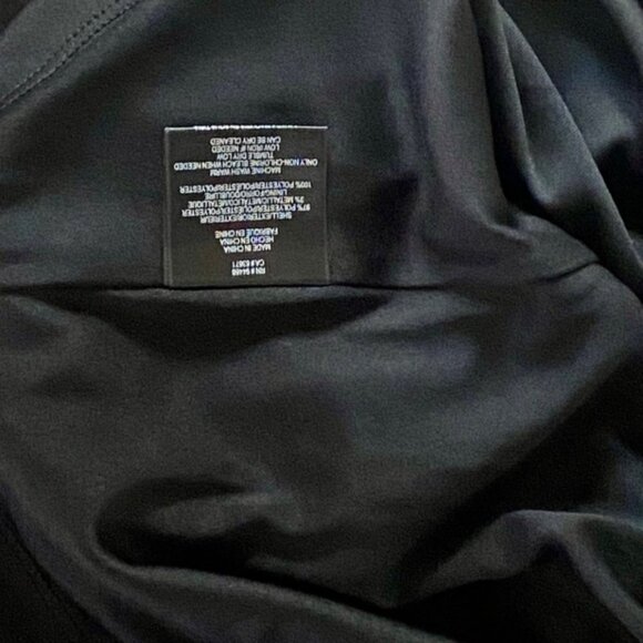 BCBG Paris Short Shift Dress Split Long Sleeves Black with Shimmer Women's Small - Picture 8 of 9